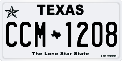 TX license plate CCM1208