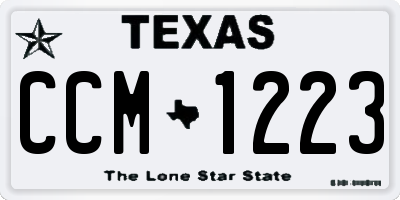 TX license plate CCM1223