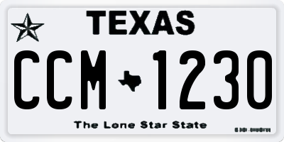 TX license plate CCM1230
