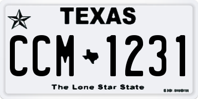 TX license plate CCM1231