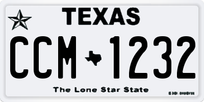 TX license plate CCM1232
