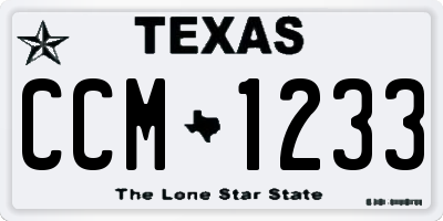 TX license plate CCM1233