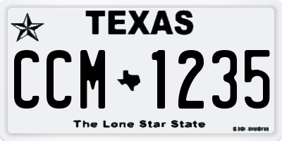 TX license plate CCM1235