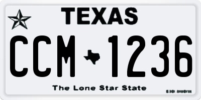TX license plate CCM1236