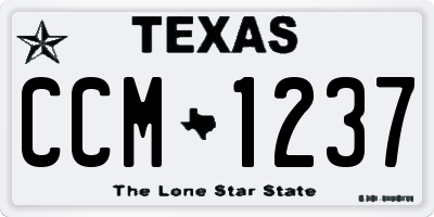 TX license plate CCM1237