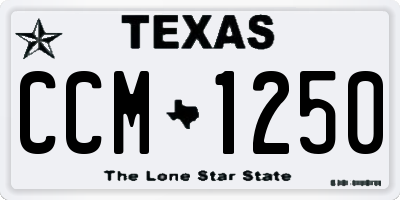 TX license plate CCM1250