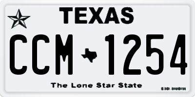 TX license plate CCM1254