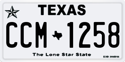 TX license plate CCM1258