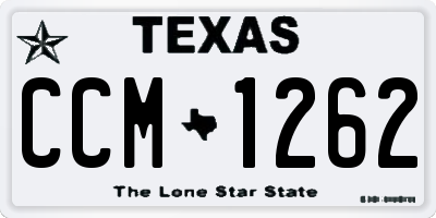 TX license plate CCM1262