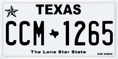 TX license plate CCM1265