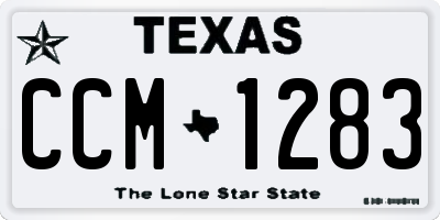 TX license plate CCM1283