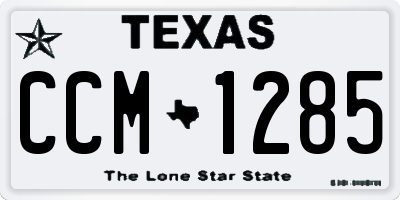 TX license plate CCM1285