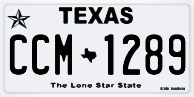 TX license plate CCM1289