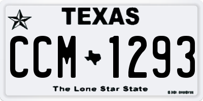 TX license plate CCM1293
