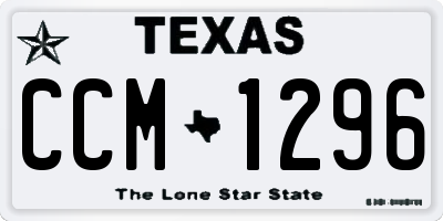 TX license plate CCM1296