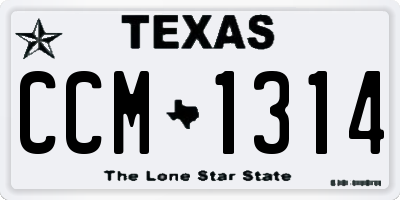 TX license plate CCM1314