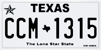 TX license plate CCM1315