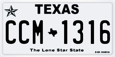 TX license plate CCM1316