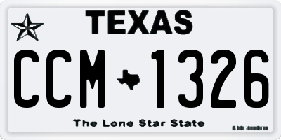 TX license plate CCM1326