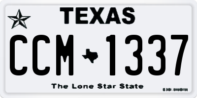 TX license plate CCM1337