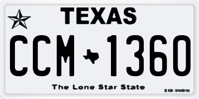 TX license plate CCM1360