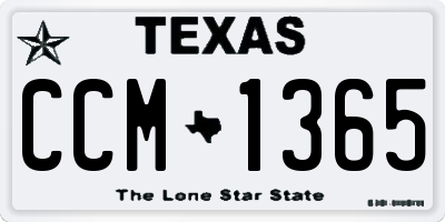 TX license plate CCM1365