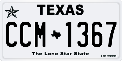 TX license plate CCM1367