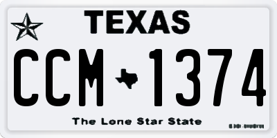 TX license plate CCM1374
