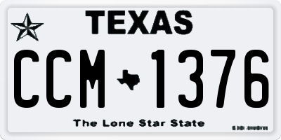 TX license plate CCM1376