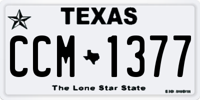 TX license plate CCM1377