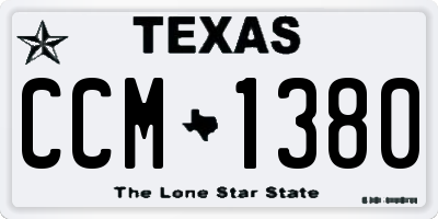 TX license plate CCM1380