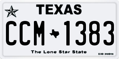 TX license plate CCM1383