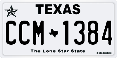 TX license plate CCM1384