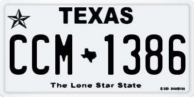 TX license plate CCM1386