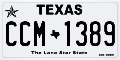 TX license plate CCM1389