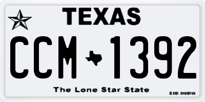 TX license plate CCM1392