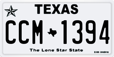 TX license plate CCM1394