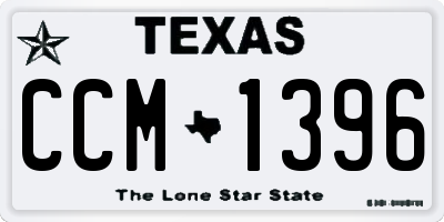 TX license plate CCM1396