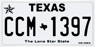 TX license plate CCM1397