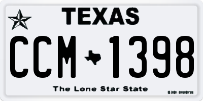 TX license plate CCM1398