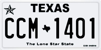 TX license plate CCM1401