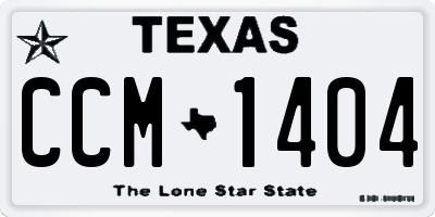 TX license plate CCM1404