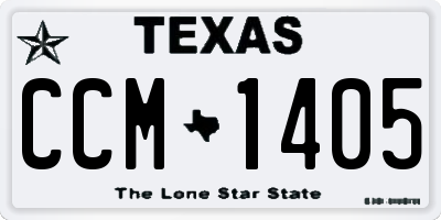 TX license plate CCM1405