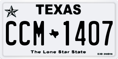 TX license plate CCM1407