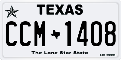 TX license plate CCM1408