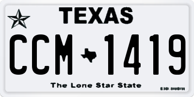 TX license plate CCM1419