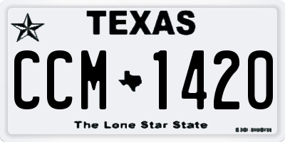 TX license plate CCM1420