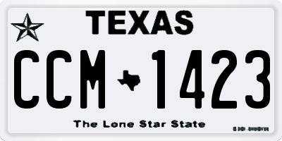 TX license plate CCM1423