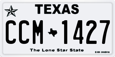 TX license plate CCM1427