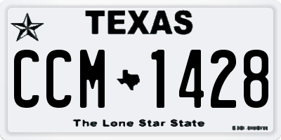 TX license plate CCM1428